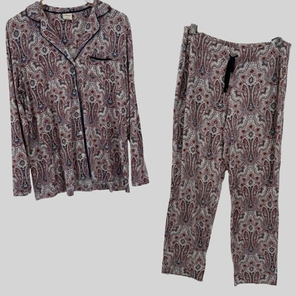 Soma Other - Soma Paisley Pajama Set in Maroon/Navy Multi | Top Large / Pants Medium